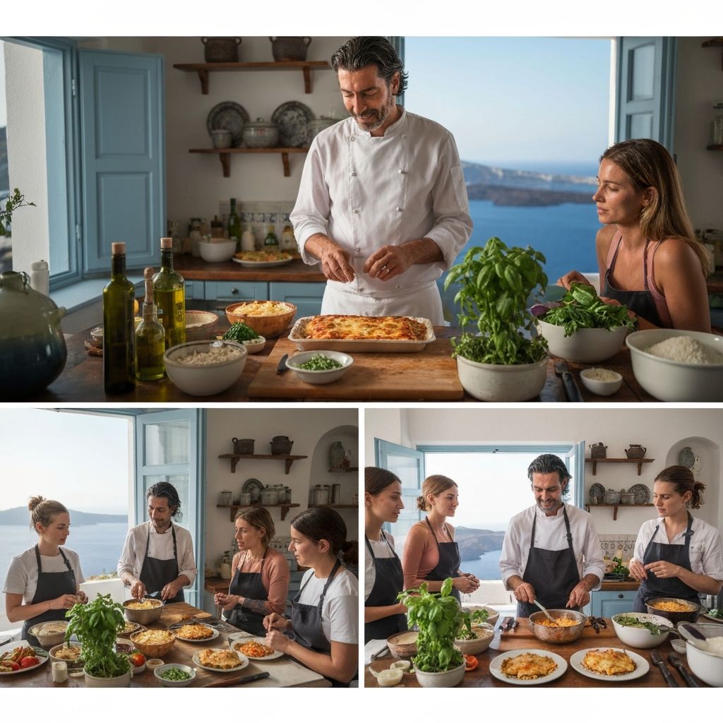 Cours cuisine grecque Santorin recettes traditionnelles gastronomie