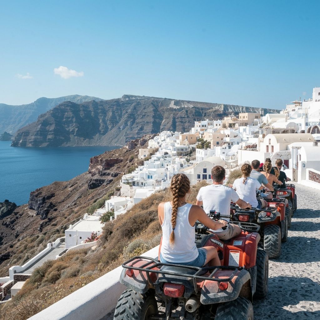 Tour quad ATV villages secrets Santorin itinéraire