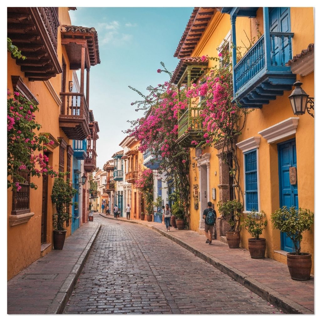 Rues colorées de Carthagène des Indes, Colombie